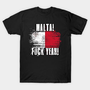 Malta Fuck Yeah! Wartorn Distressed Flag T-Shirt